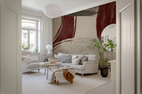 Modern Earthy Tonal Brushstrokes Wall Mural