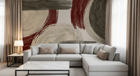 Modern Earthy Tonal Brushstrokes Wall Mural