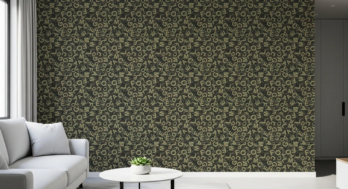 Abstract Alphabet Camouflage Wallpaper⁠