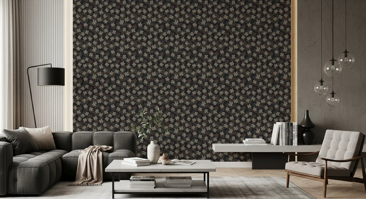 Muted Earthy Leaf Silhouette Wallpaper⁠