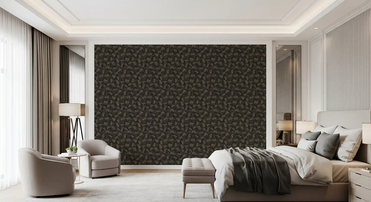 Forest Floor Rhythmic Leaf Print Wallpaper⁠