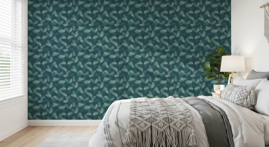 Minimalist Sage Palm Leaf Weave Wallpaper⁠