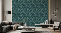 Minimalist Sage Palm Leaf Weave Wallpaper⁠