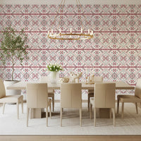 Folklore Geometric Cross-Stitch Pattern Wallpaper⁠