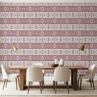 Minimalist Embroidered Folk Texture Wallpaper⁠