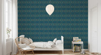 Abstract Teal and Gold Mosaic Wallpaper⁠