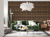 Geometric Tribal Elephant Motif Wallpaper⁠