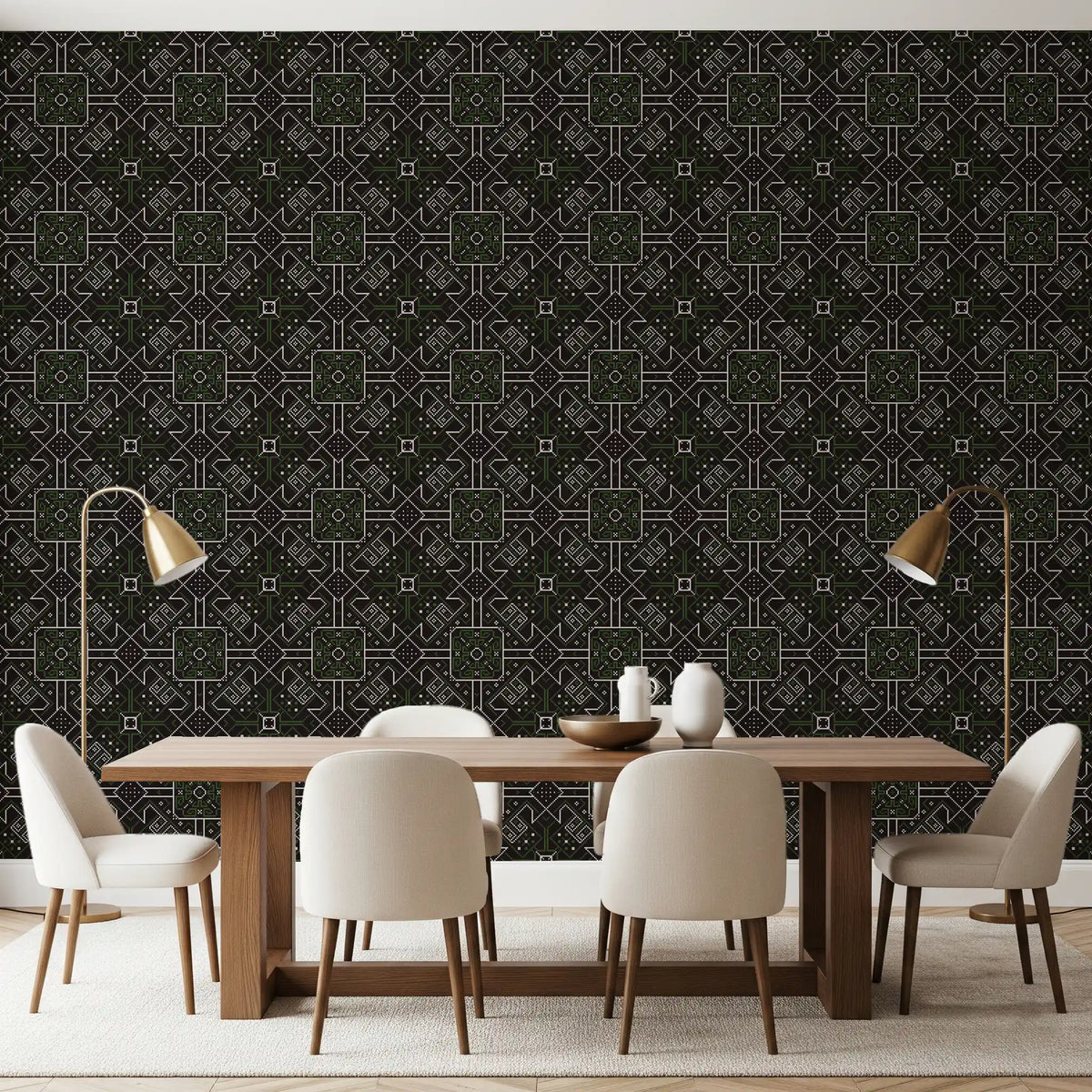 Folklore Stitched Geometry Wallpaper⁠