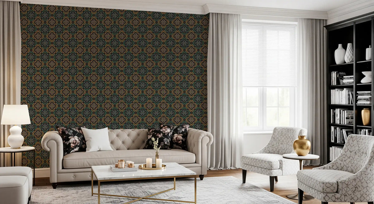 Rustic Pixelated Cross Mural Wallpaper⁠