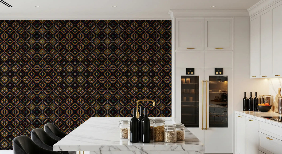 Geometric Cross-Stitch Rhythm Wallpaper⁠