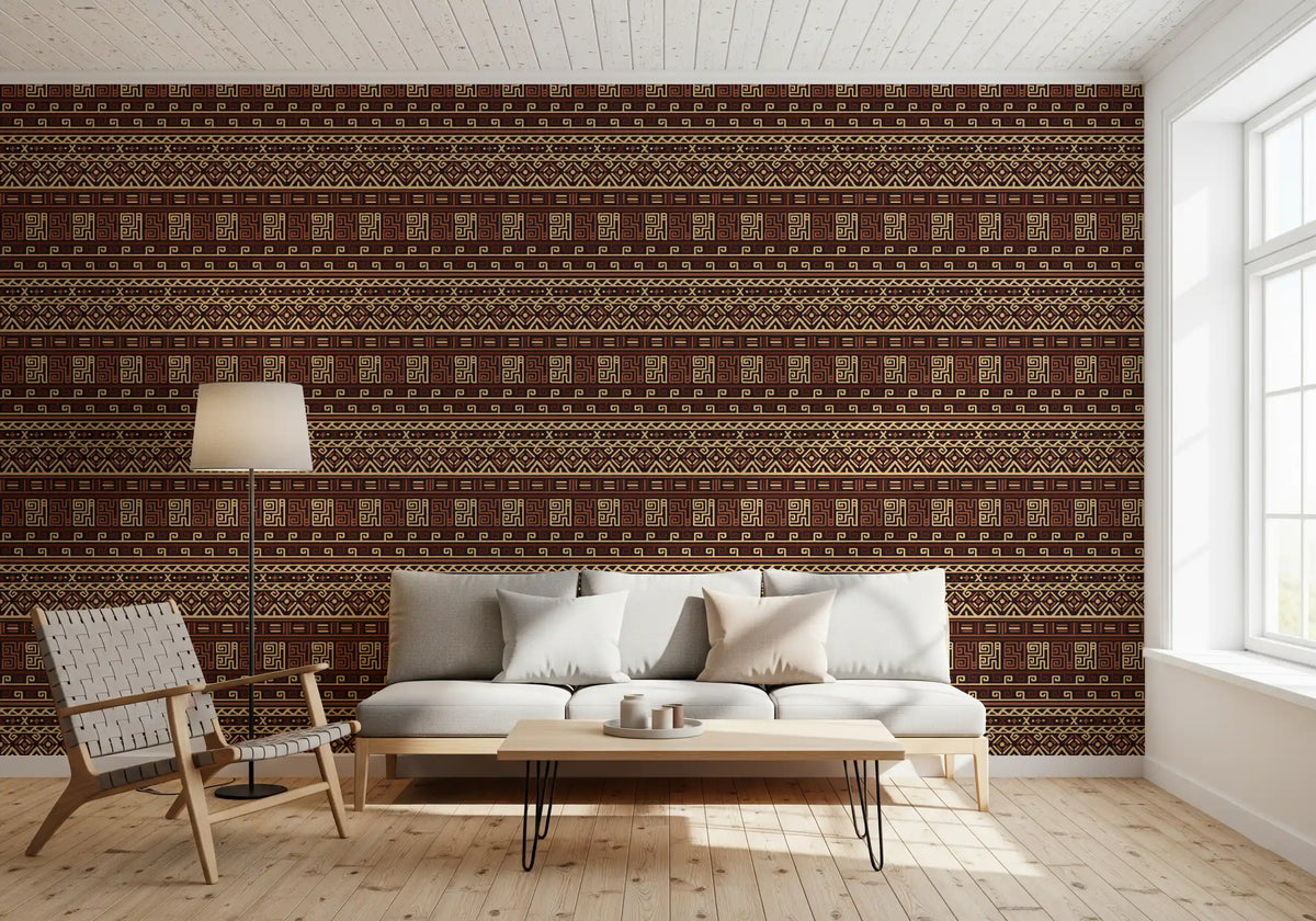 Earth Tone Tribal Stripe Wallpaper⁠