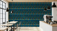 Tribal Indigo Patterned Motif Wallpaper⁠