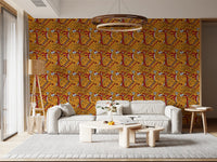 Tribal Ochre Geometric Pattern Wallpaper⁠