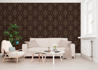 Ancient Geometric Brown Tribal Motif Wallpaper⁠