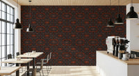 Abstract Charcoal and Terracotta Lines Wallpaper⁠