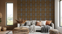 Noir and Gold Tribal Labyrinth Wallpaper⁠