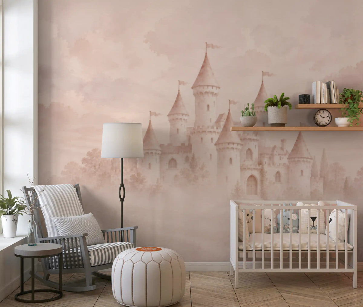 Castle Dreams – Faded Rose Wall Mural Wall Mural