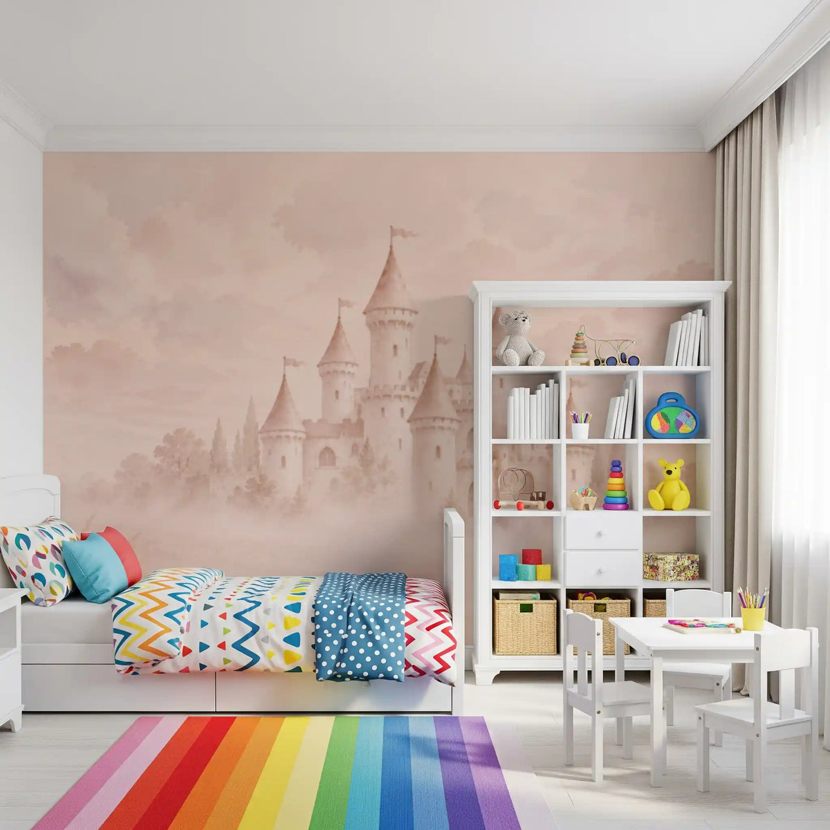 Castle Dreams – Faded Rose Wall Mural Wall Mural