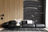 Monochrome Fluid Layers Wall Mural