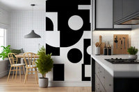 Minimalist Monochrome Geometry Wall Mural