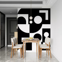 Minimalist Monochrome Geometry Wall Mural
