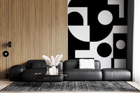 Minimalist Monochrome Geometry Wall Mural