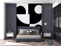 Minimalist Monochrome Geometry Wall Mural