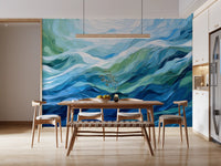 Ethereal Azure Flow Abstract Wall Mural