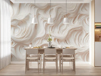 Cream Flowing Layers Abstract Wall Mural