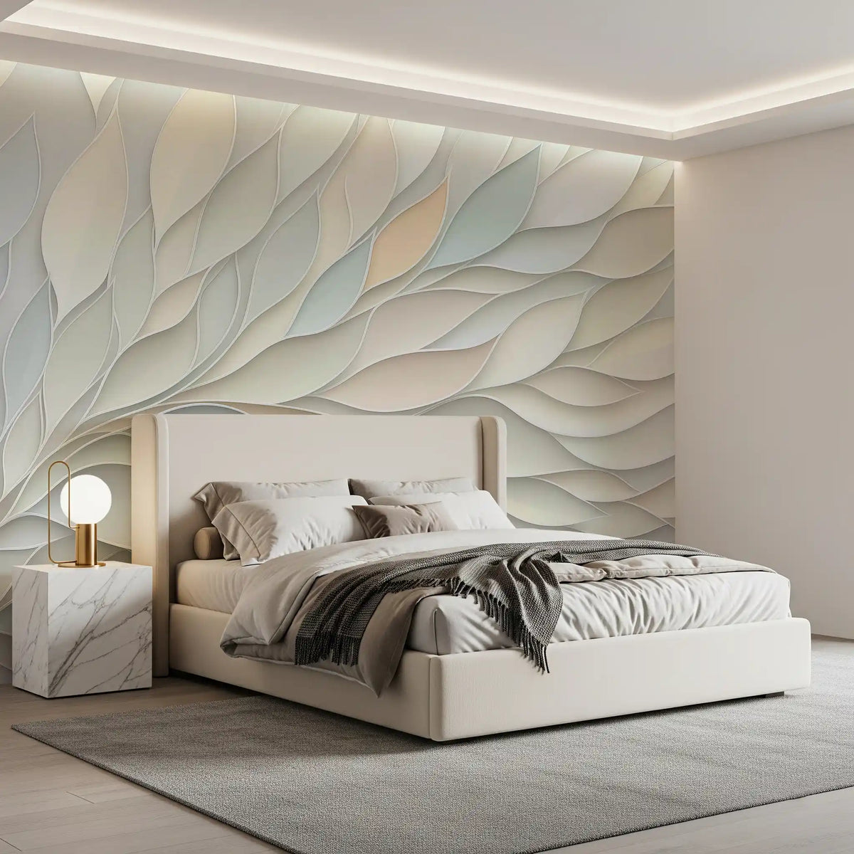 Soft Pastel Botanical Flow Wall Mural