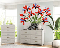 Zebra Vase Floral Bouquet Wall Mural