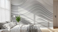 Abstract White Architectural Layers Wall Mural