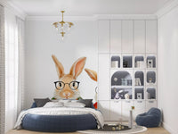 Whimsical Rabbits in Cardigans Wall Mural