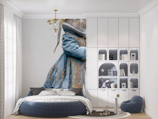 Fashion Rabbit In Vintage Gown Wall Mural