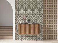 Muted Sage Traditional Floral Pattern Wallpaper⁠
