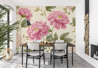 Vintage Blush Peony Garden Mural Wall Mural