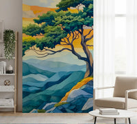 Abstract Horizon Tree Wall Mural