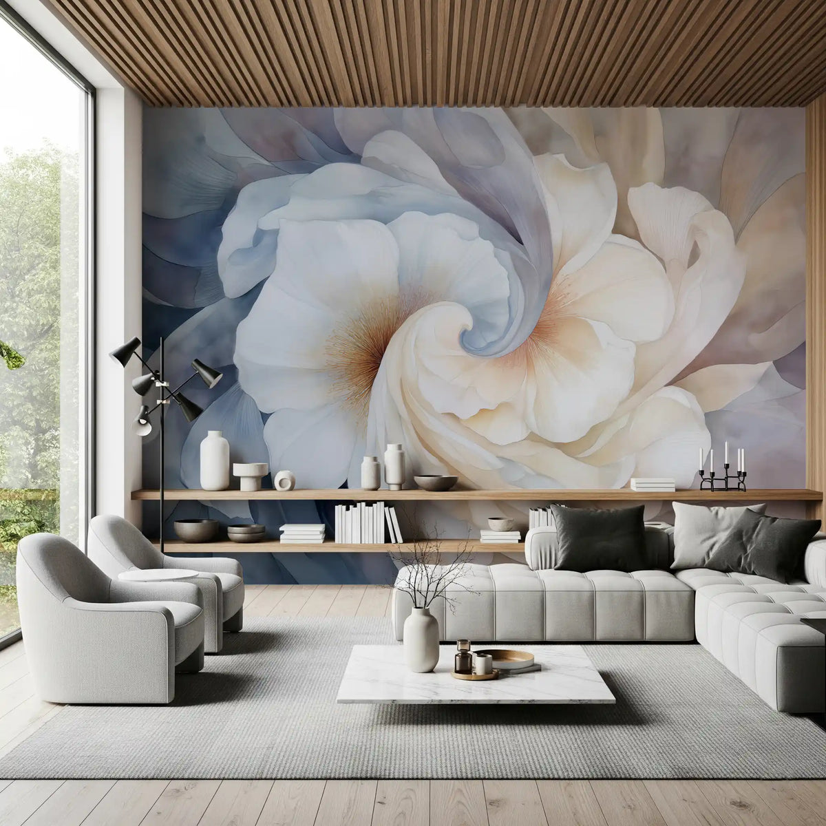 Floral Yin Yang Serenity Wall Mural