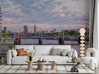 Thames Twilight Architectural Horizon Wall Mural