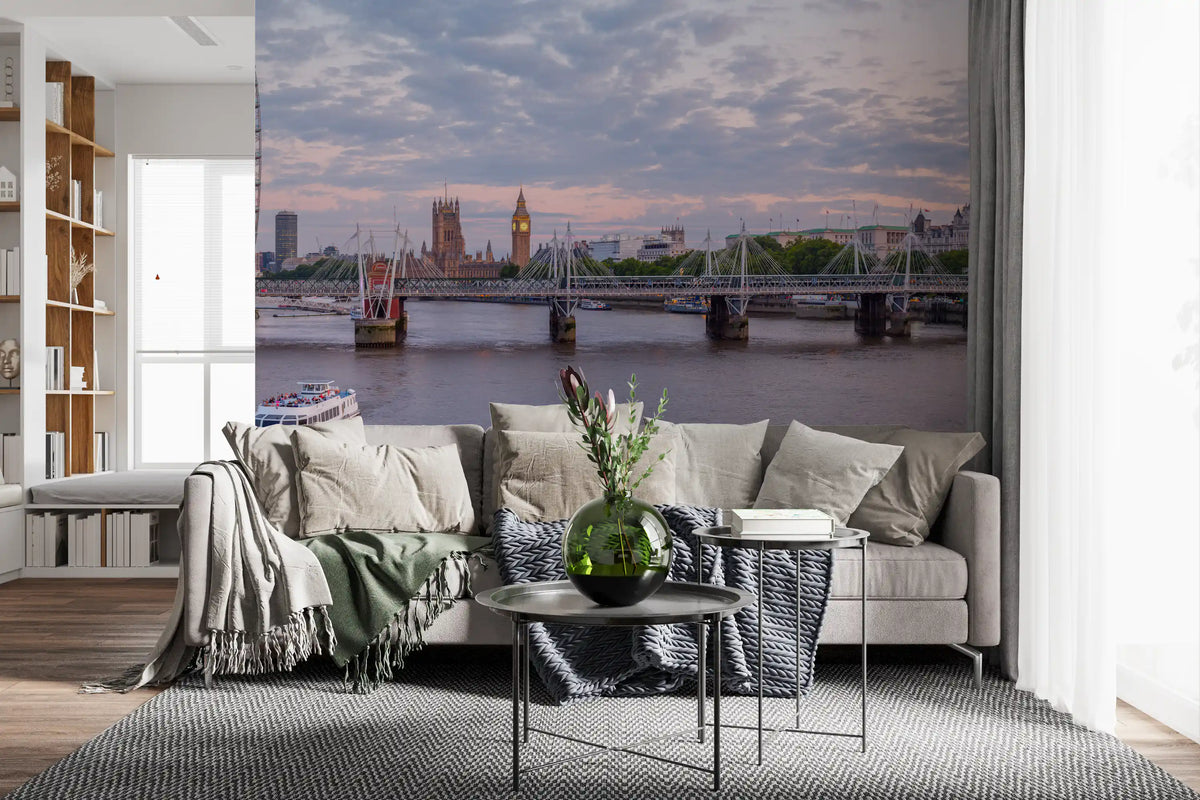 Thames Twilight Architectural Horizon Wall Mural