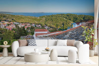 Rustic Terracotta Rooftop Vista Wall Mural