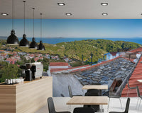 Rustic Terracotta Rooftop Vista Wall Mural