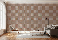 Minimalist Terracotta Geometric Grid Wallpaper⁠