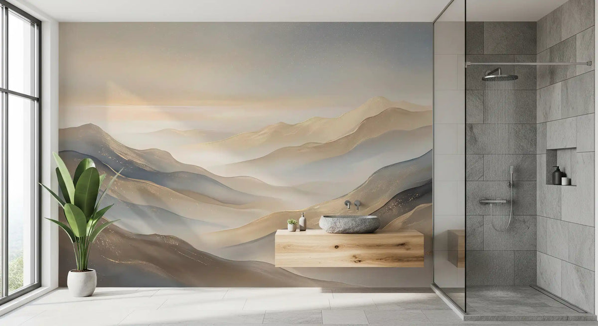 Serene Dawn Mountain Layers Wall Mural