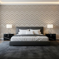 Minimalist Neutral Zigzag Herringbone Wall Mural