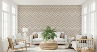 Minimalist Neutral Zigzag Herringbone Wall Mural
