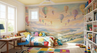 Pastel Skies and Floating Balloons Wall Mural