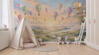 Pastel Skies and Floating Balloons Wall Mural