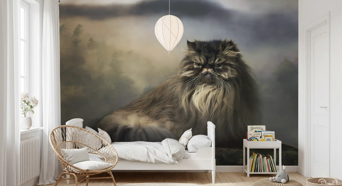 Misty Forest Persian Feline Wall Mural