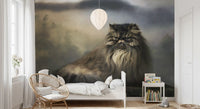 Misty Forest Persian Feline Wall Mural